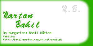 marton bahil business card
